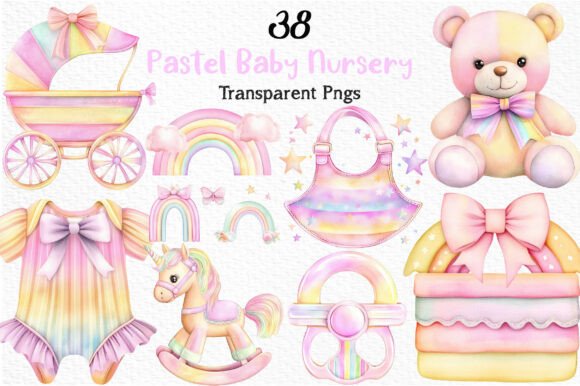 Download Pastel Baby Clipart Watercolor Nursery - Nursery Collection