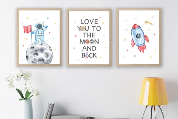 Download Watercolor Space Nursery Wall Art - Nursery Collection
