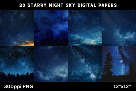 Download Starry Night Sky Digital Papers - Night sky Collection