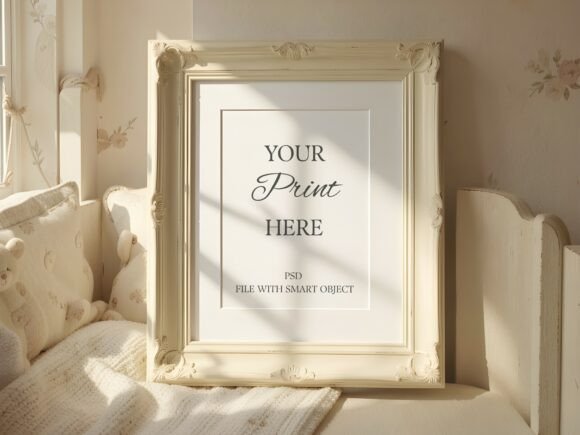 Download Vintage Cream Nursery Frame Mockup - Nursery Collection