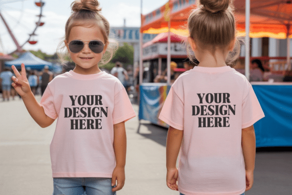 Download Gildan 18000B Front and Back Kids Mockup - Kids mockup Collection