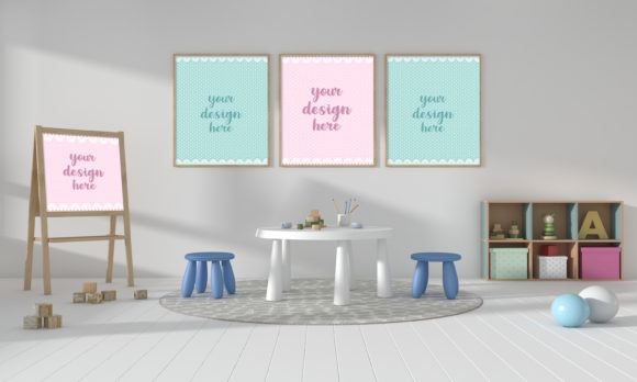 Download Kids Bedroom or Nursery with Empty Frame - Nursery Collection