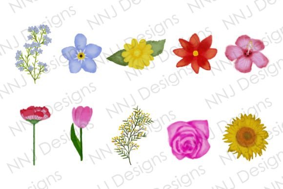 Download Watercolor Flower Bundle Clipart - Watercolor flower bundle Collection