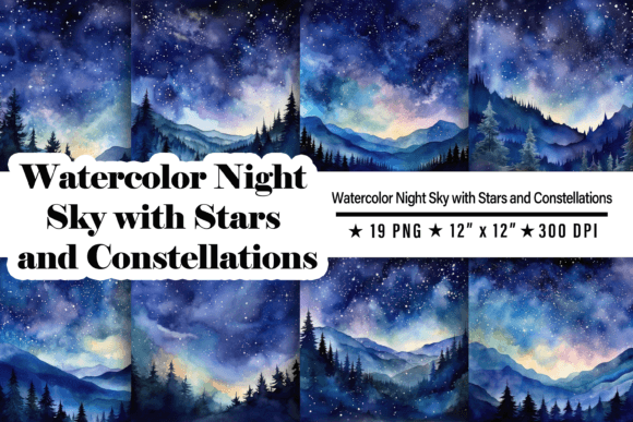 Download Watercolor Night Sky Background - Night sky Collection