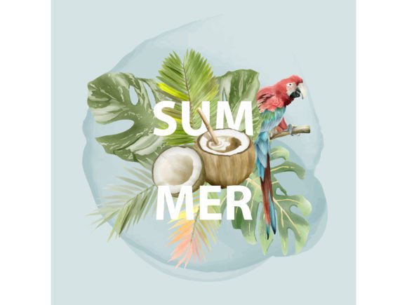 Download Tropical Background Floral Watercolor - Tropical background Collection