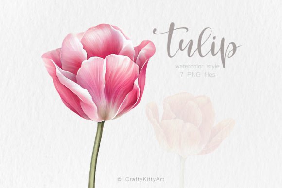 Download Tulip Clipart, Watercolor Flower Bundle - Watercolor flower bundle Collection