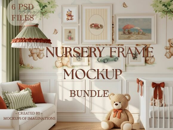 Download Teddy Bear Nursery Frame Mockup Bundle - Nursery Collection