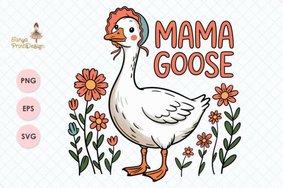 Download Mama Goose Retro Style PNG SVG Print - Style Collection