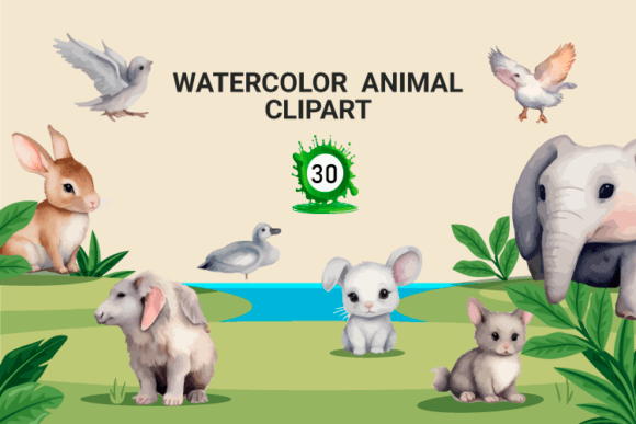 Download Watercolor Nursery Animal Clipart - Nursery Collection