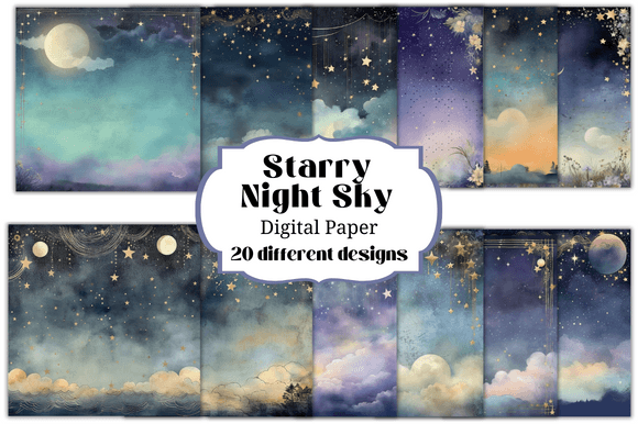 Download Starry Night Sky Digital Paper Backgroun - Night sky Collection