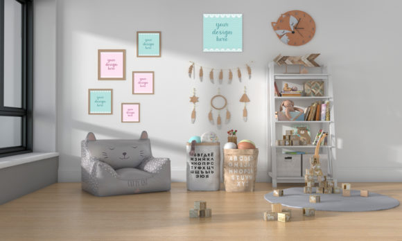Download Kids Bedroom or Nursery with Empty Frame - Nursery Collection