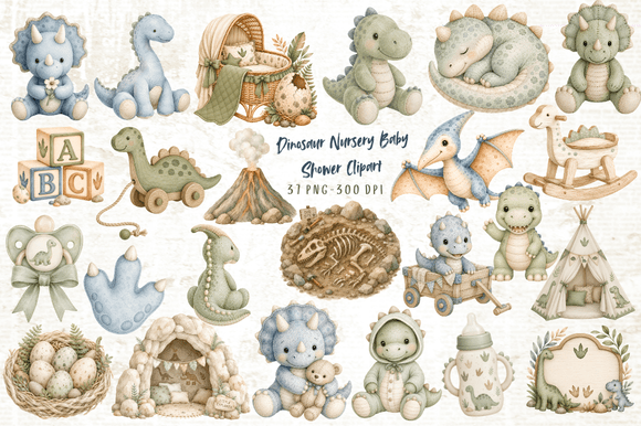 Download Dinosaur Nursery Baby Shower Clipart - Nursery Collection