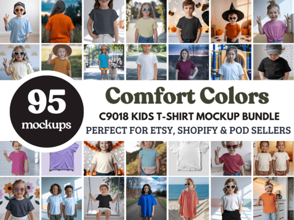 Download Comfort Colors C9018 Kids Mockup Bundle - Kids mockup Collection