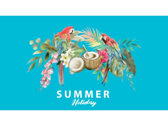 Download Tropical Background Floral Watercolor - Tropical background Collection