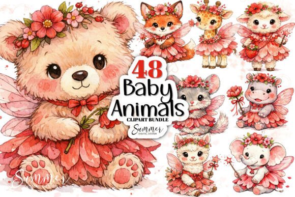 Download Watercolor Nursery Baby Animal Fairies - Nursery Collection