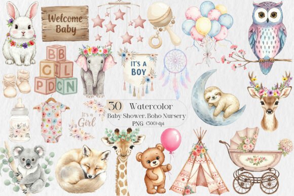 Download Baby Shower Clipart,Boho Nursery Clipart - Nursery Collection