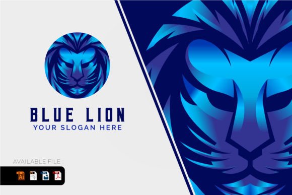 Download Lion Head Vector in Circle Vintage Style - Style Collection