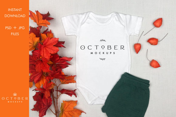 Download Fall Baby T-shirt Mockup | Autumn Kids Mockup - Kids mockup Collection