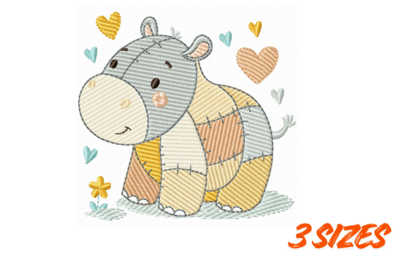 Download Cute Hippo Embroidery Nursery Art - Nursery Collection