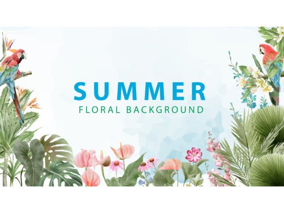 Download Tropical Background Floral Watercolor - Tropical background Collection