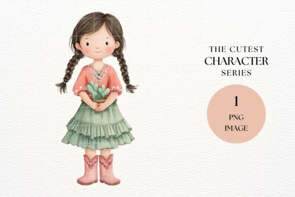Download Cactus Girl Clipart PNG Southwest Style - Style Collection