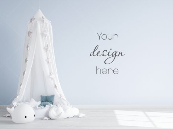 Download Nursery Wall Mockup Blue, JPG - Nursery Collection
